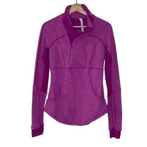 LULULEMON ATHLETICA  JACKET 1/4 ZIP FITTED MAGENTA PULLOVER SIZE 6